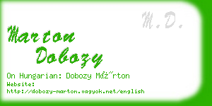 marton dobozy business card